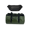 Pack Lhotse: Bolso Duffel Vinson 60L Verde + Banano Impermeable Negro
