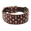 Collar Perro Con Diamantes Eco Cuero 2Xl Café Mascan