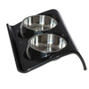 Plato Melamina Doble Z Talla M Negro Perro Mascan