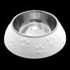 Plato Huellitas Blanco Para Perro S Mascan