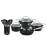 Pack Batería Copper 7Pz + Set 12 Utensilios Negro Simplit