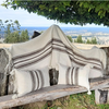 Conjunto de Cama King Blanco Gris a Telar Mapuche